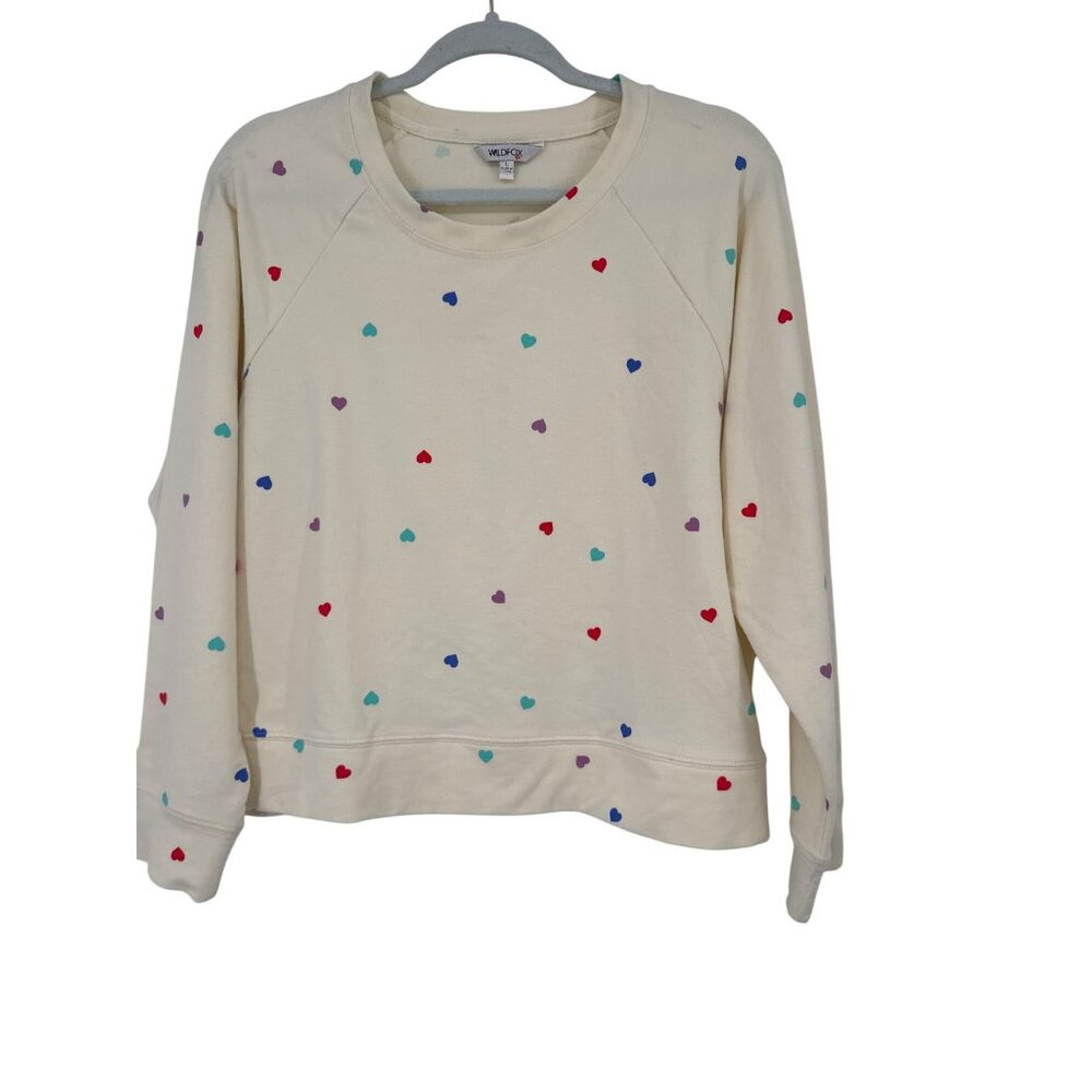 Wildfox Oatmeal Hearts Sweatshirt size large new $160